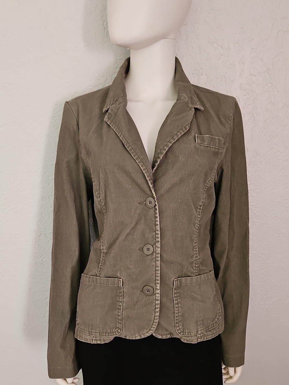 OLD NAVY 2004 Gray Button-Front Corduroy Grunge Blazer Jacket - Picture 2 of 12